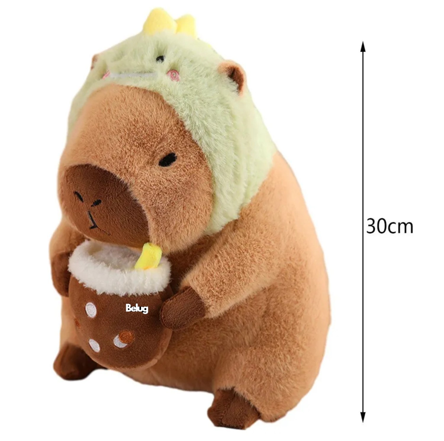 Peluche De Capibara Dinosaurio Cafe Verde image number null
