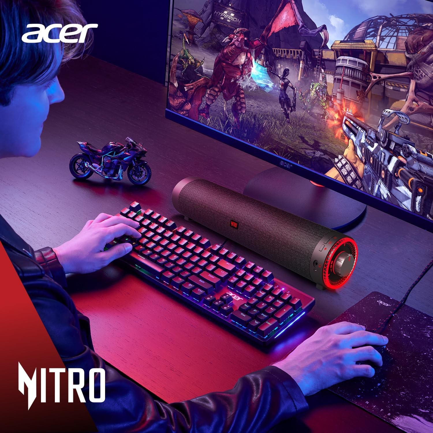 Barra de Sonido Gamer Acer Nitro Bluetooth USB RGB para PC Laptop Consolas image number null