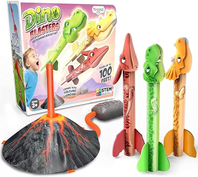 LAWAN - Dinosaur Blaster/Lanzacohetes para ni&ntilde;os - Lanza hasta 100 pies Regalo de cumplea&ntilde;os para ni&ntilde;os y ni&ntilde;as 3 4 5 6 7 a&ntilde;os. image number null