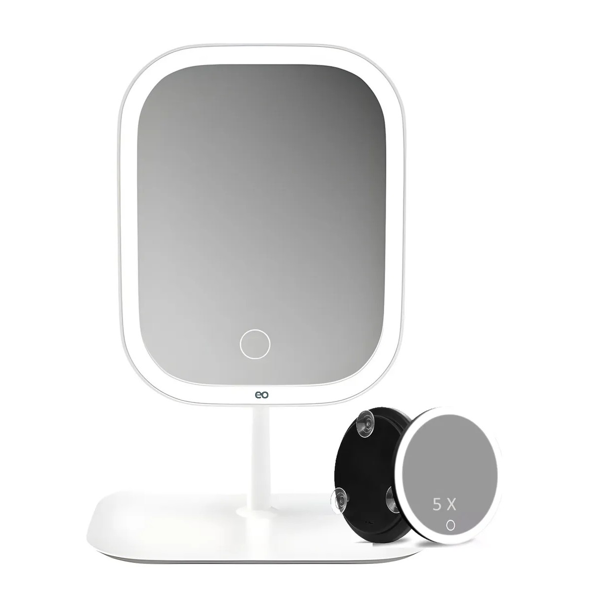 Espejo Para Maquillaje Con Luz Recargable Usb Lupa 5 Veces Rectangular Blanco image number null
