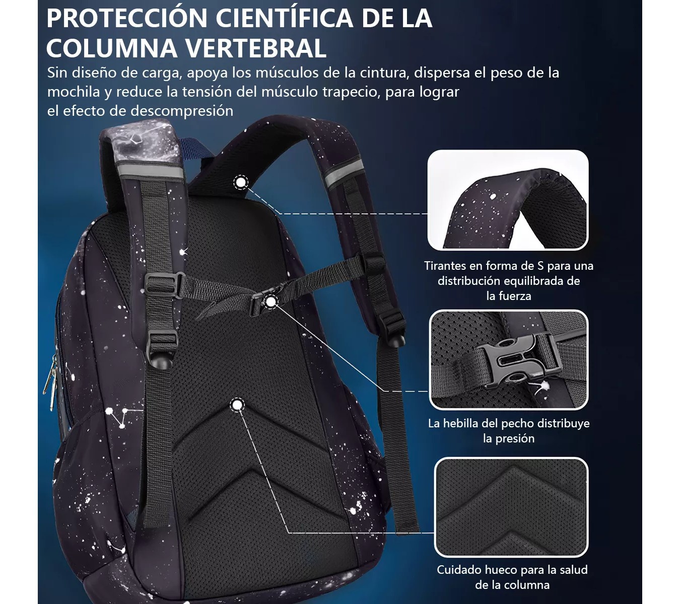 M Mochila escolar Gen&eacute;rica F026-013-1 color negro 35L image number null