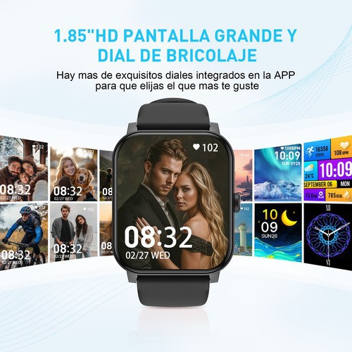 Smartwatch 1,85'' Reloj Inteligente Bluetooth Llamada Ip68 negro image number null