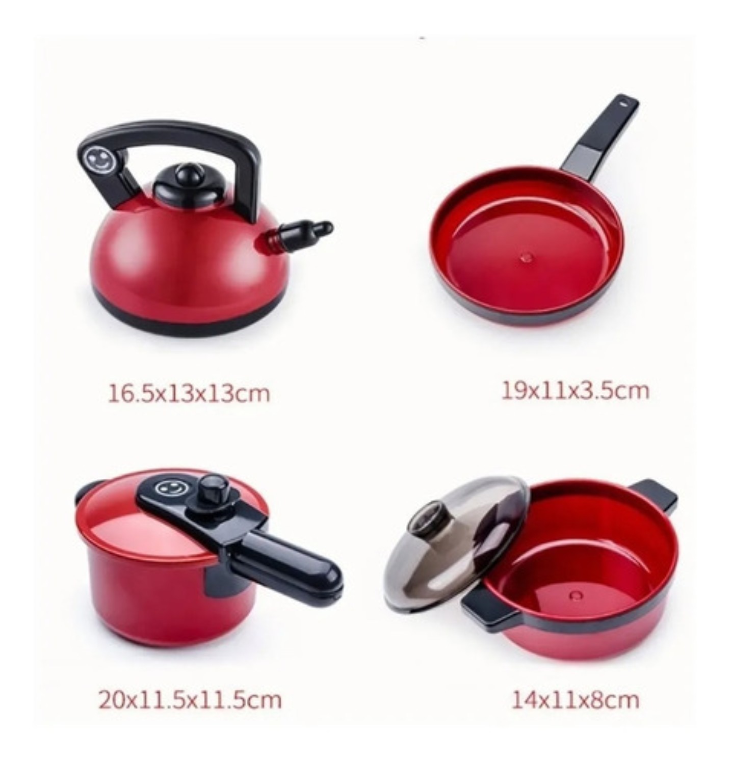 Juguetes De Cocina Para Ninos Utensilios Cocina Comida 61 Pz Rojo image number null