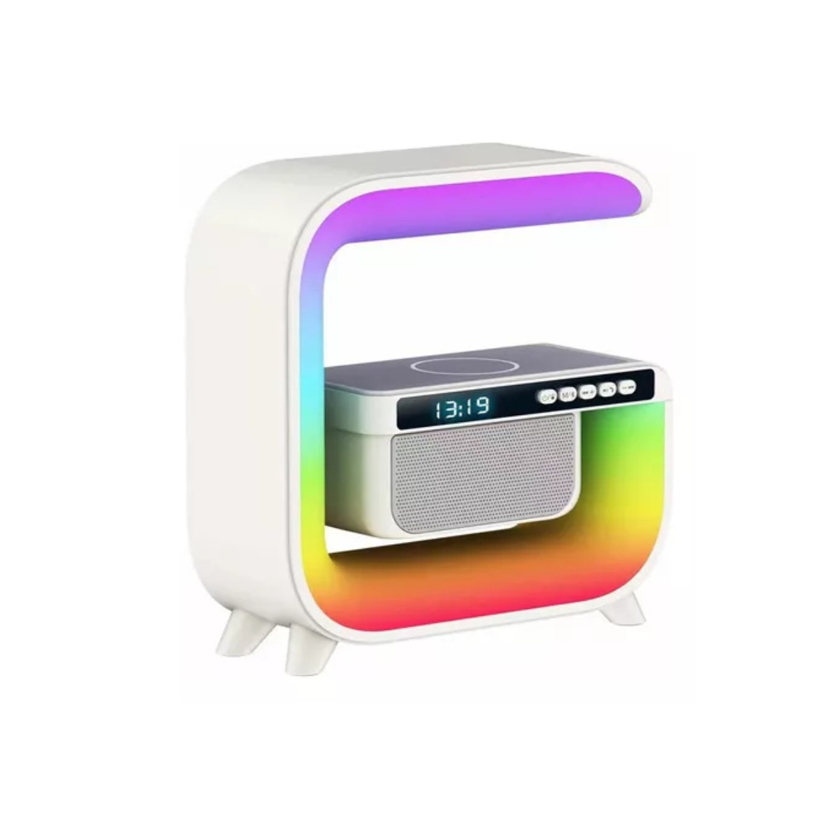 Altavoz De Subwoofer Rainbow G3 Altavoz De Luz Led Colorido Color Blanco. image number null