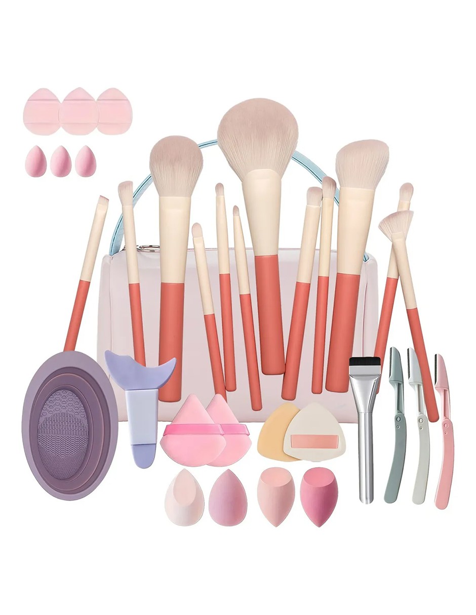 Kit De Maquillaje Brocha Y Herramientas Cosm&eacute;ticas 33 Pieza Esponjas Neceseres Profesional , difuminado de belleza image number null