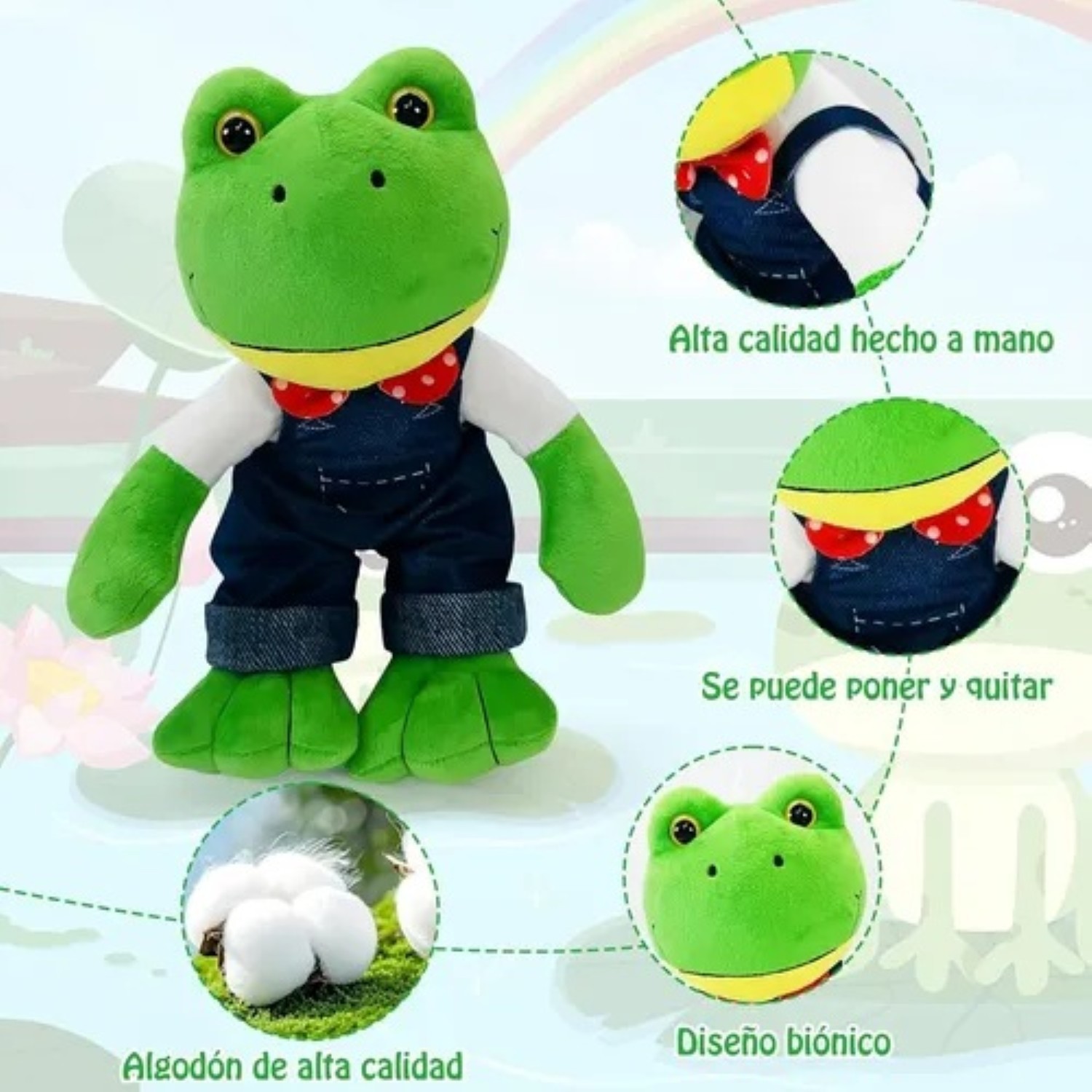 Peluche Rana Rene 30cm Verde image number null