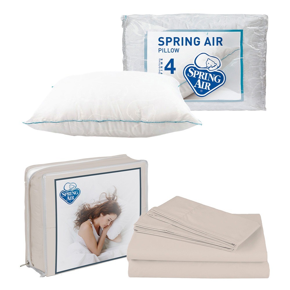 S&aacute;banas Individual Spring Air Basic Crema + Almohada Spring Air Osos image number null
