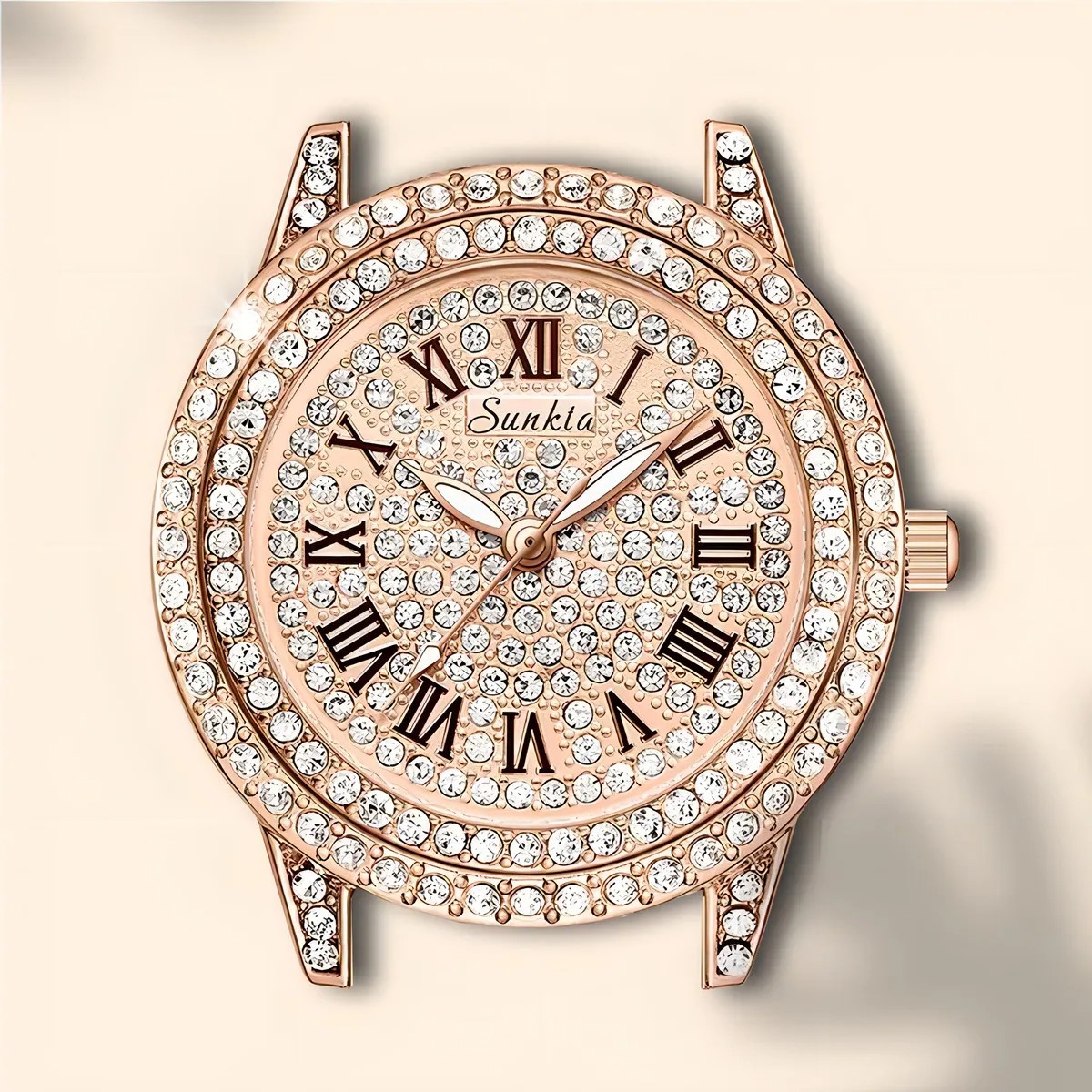 &Uacute;LTIMA PIEZA Reloj Sunkta de Lujo con Cristales Incrustados Oro Rosa image number null