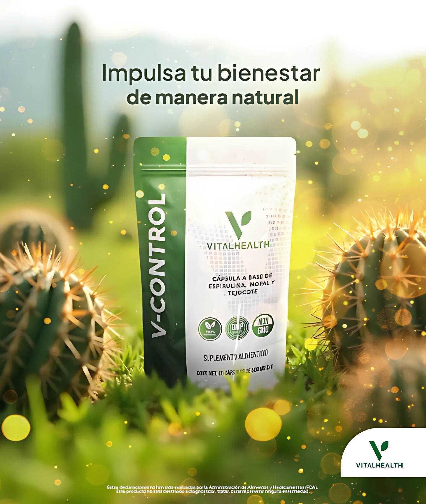 V-Control VitalHealth 60 C&aacute;psulas | Suplemento Natural para Control de Peso Metabolismo y Energ&iacute;a | F&oacute;rmula PremiumExtra image number null