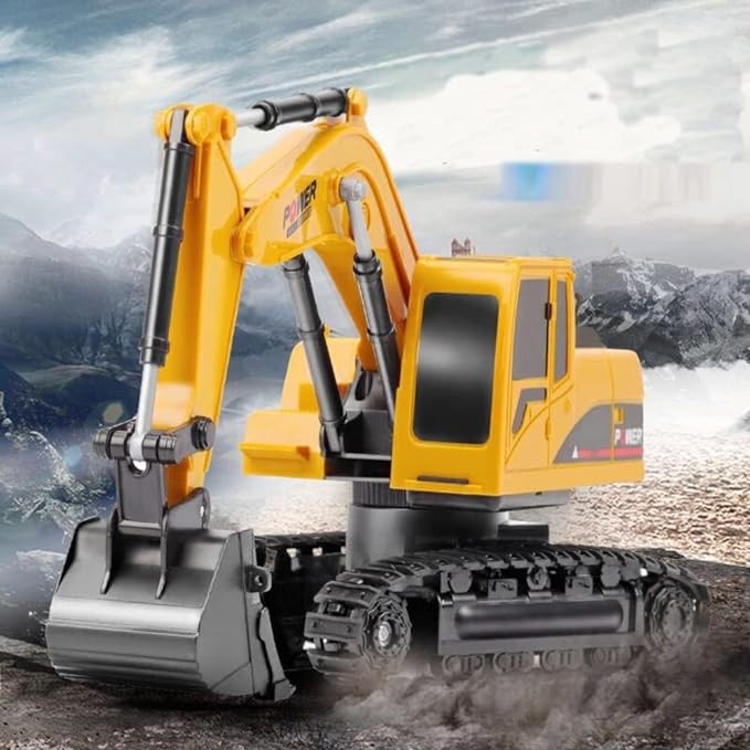 ZAKULU Excavadora RC de 6 Canales Excavadora de Construcci&oacute;n RC Juguete Excavadora con Tapa de Metal de Aleaci&oacute;n Regalo para Ni&ntilde;os y Ni&ntilde;as con Luces y Sonidos image number null