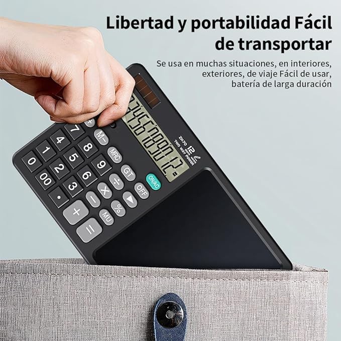 A JESWO Calculadora Cient&iacute;fica Digital, Calculadora LED Plegable Port&aacute;til con Tablet Borrable de Escritura para Todos Los Grados, Oficinas, Escuelas (Pantalla Grande). image number null
