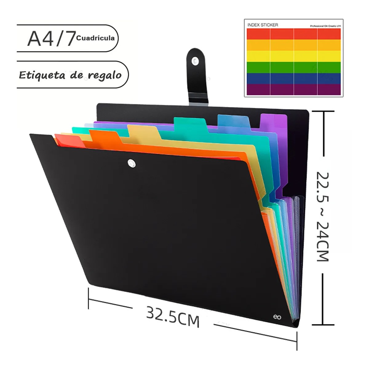 2 Pares Carpeta De Archivos Expandible De 7 Bolsillo image number null