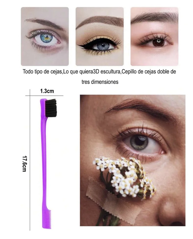 Kit 12pz Peine De Masaje De Cepillo Adecuado Cabello Rizad LILA image number null