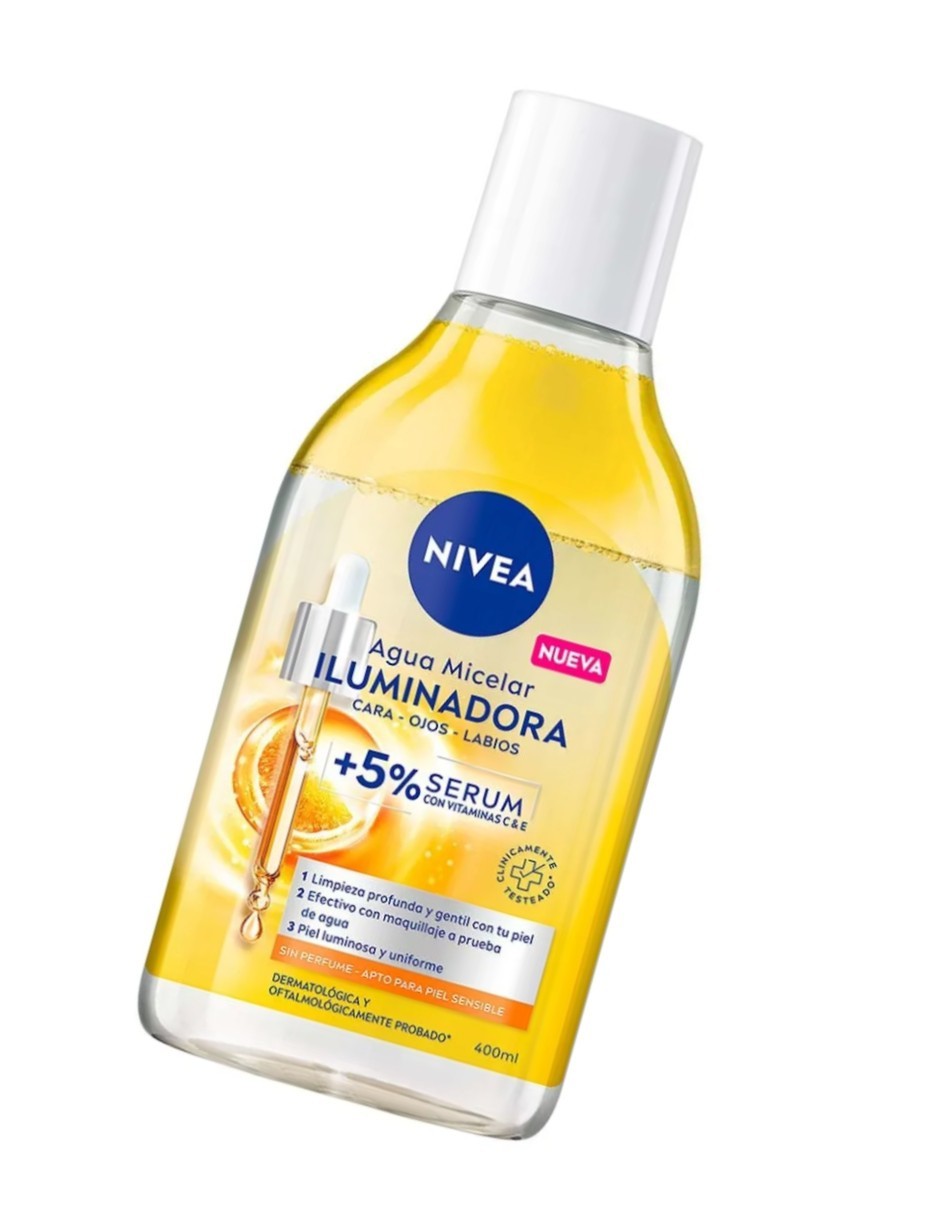 Nivea agua micelar iluminadora 400 ml limpia e hidrata d&iacute;a/noche todo tipo de piel image number null