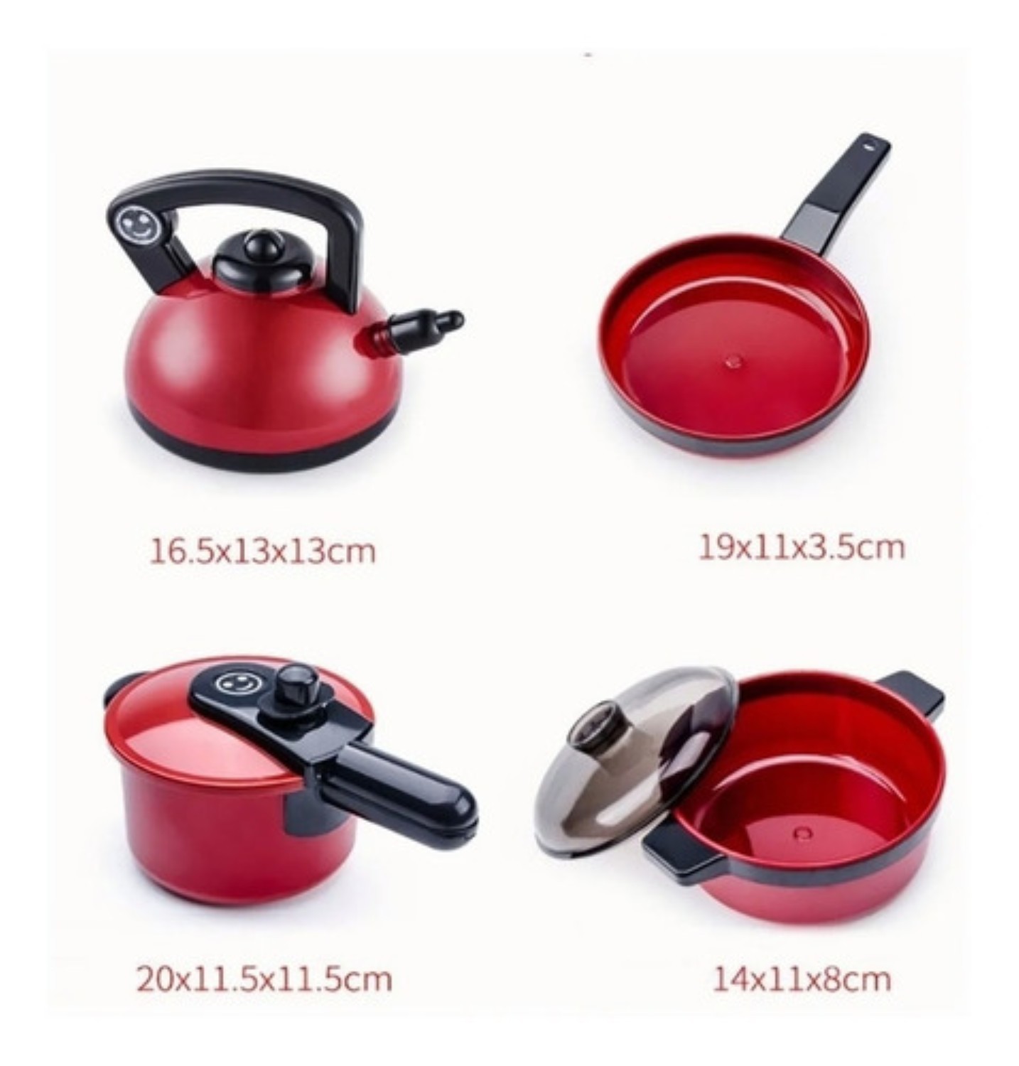 Juguetes De Cocina Para Ninos Utensilios Cocina Comida 61 Pz Rojo image number null