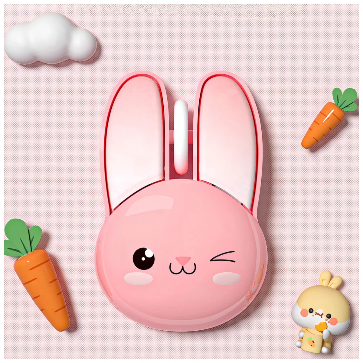 Rat&oacute;n Inal&aacute;mbrico Rabbit, Clic Silencioso Cherry blossom Rosa image number null