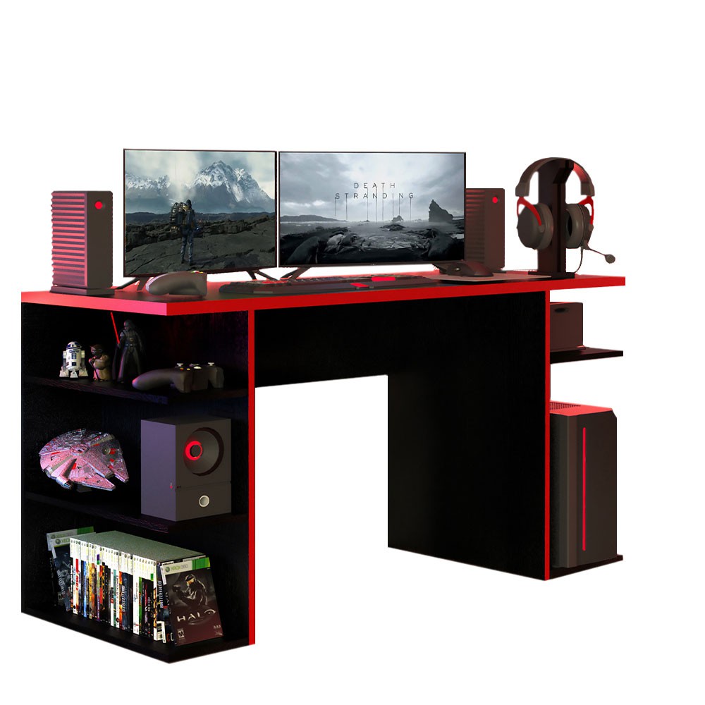 Madesa Escritorio Gamer Para Computador Negro/Rojo 1 image number null