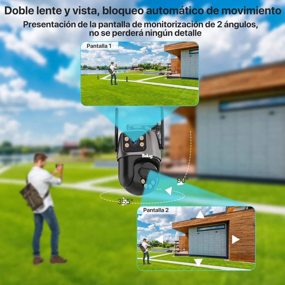 C&aacute;mara De Seguridad Exterior Wifi 8mp Doble Lente Icsee image number null