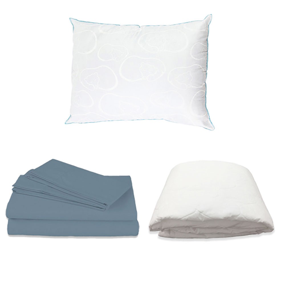 Protector Individual Spring Air Ultra Blanco +S&aacute;banas Basic + Almohada Osos image number null