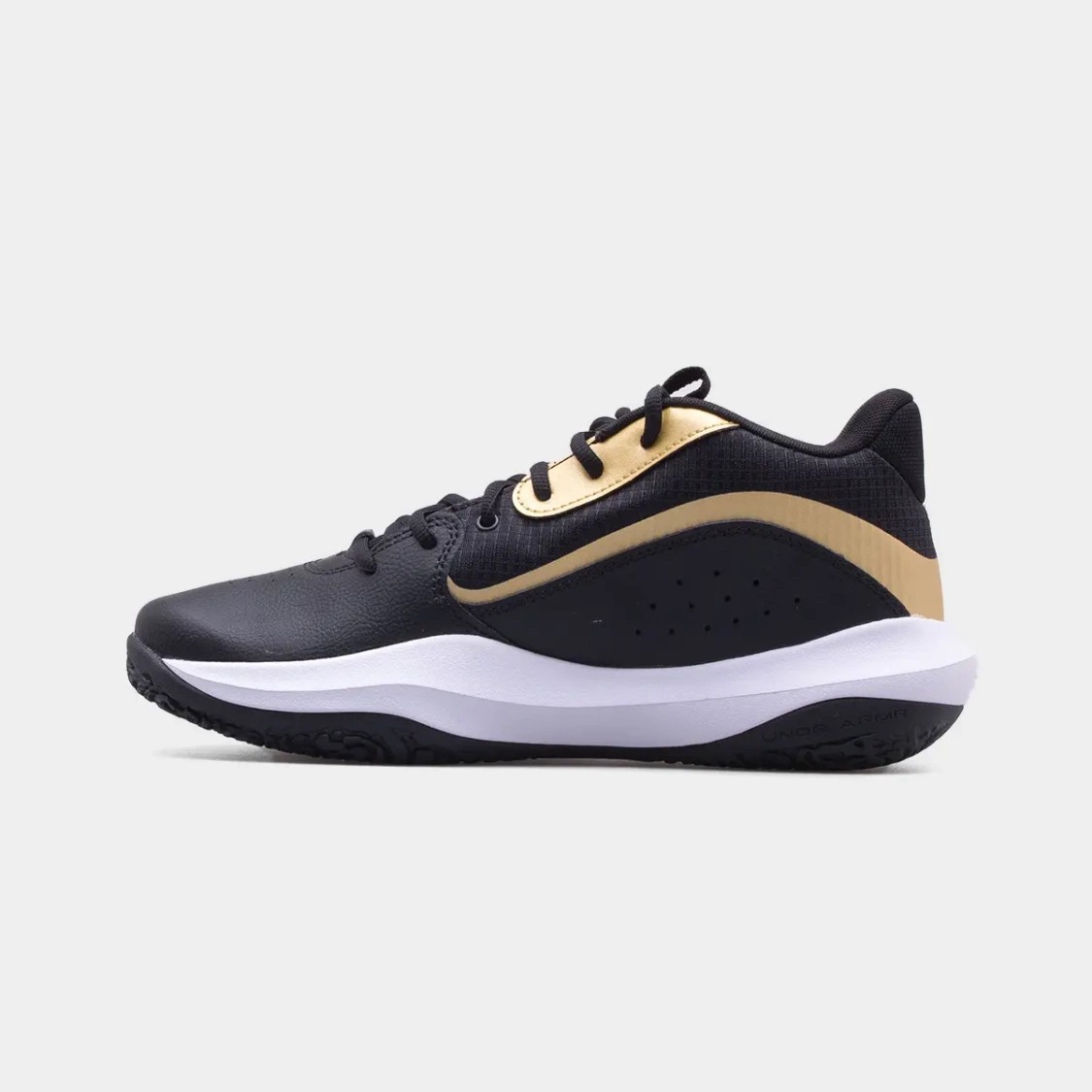Tenis Under Armour Lockdown Negro Dorado Original Para Hombre image number null