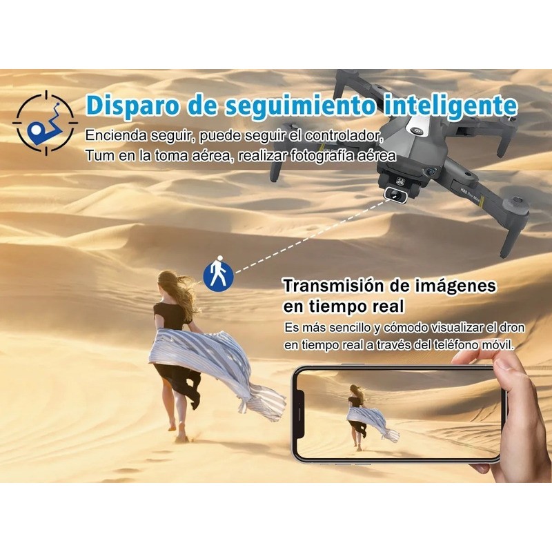 Drone Con C&aacute;mara Profesional 8k A Control Remoto Gps 5ghz Negro image number null