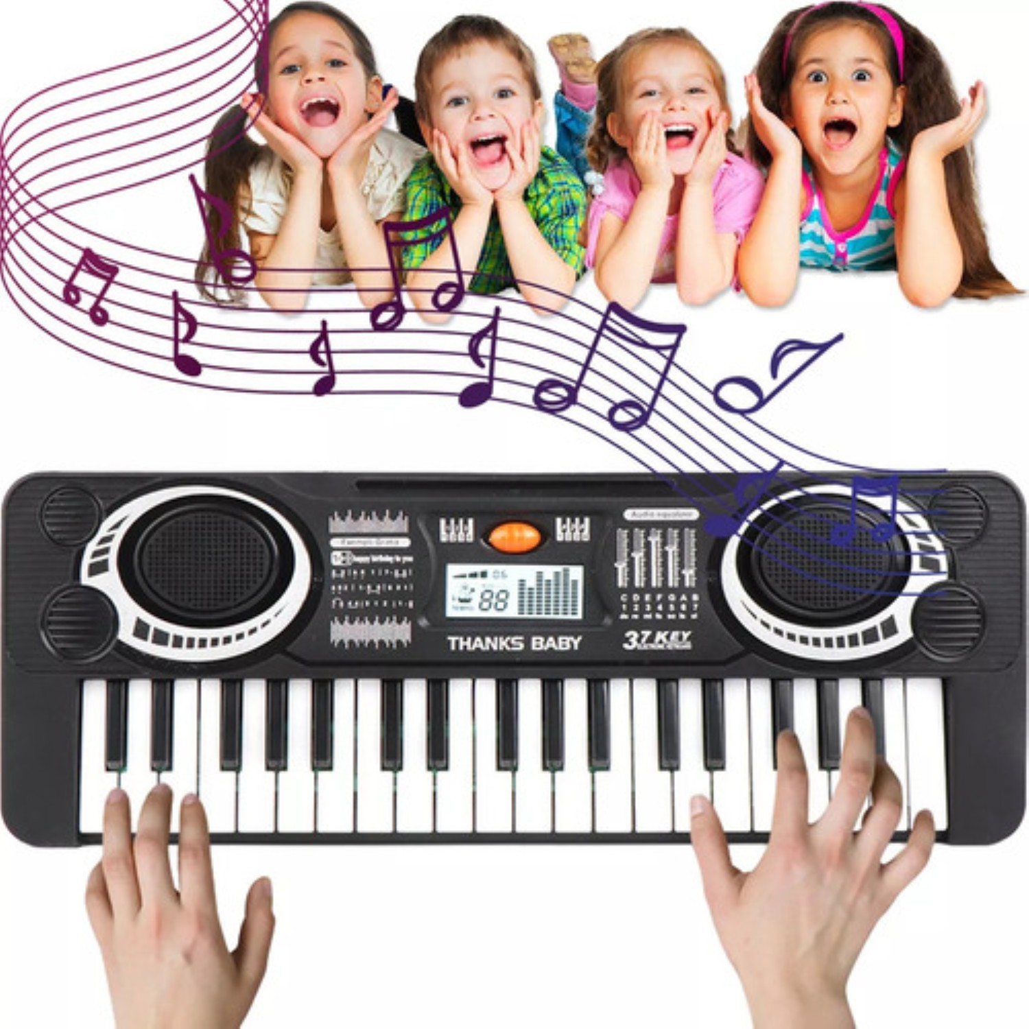 Piano Electr&oacute;nico Con Mini Teclado De 37 Teclas Negro image number null