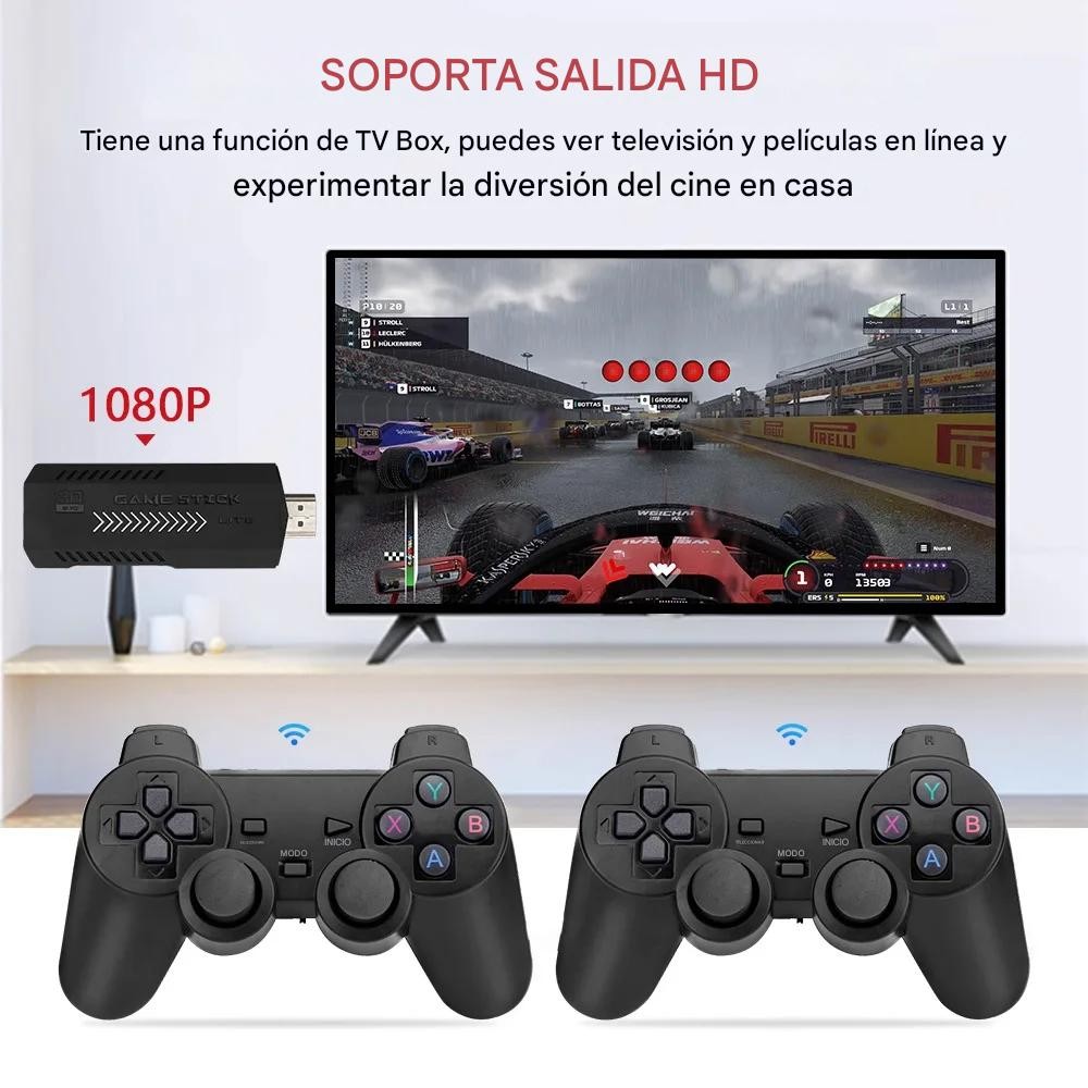 Consola retro 64gb juegos video juegos 2 controles HDMI reproductor de juegos 3D HD inal&aacute;mbrico. image number null
