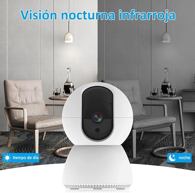 EASYTAO TV-628 C&aacute;mara de Seguridad Interior, 2K 3MP C&aacute;mara Alexa WiFi, iCSee O Tris Home App, Audio Bidireccional, Control Remoto, Detecci&oacute;n de Movimiento, Visi&oacute;n Nocturna,Compatible con Alexa. image number null