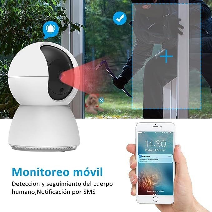 EASYTAO TV-628 C&aacute;mara de Seguridad Interior, 2K 3MP C&aacute;mara Alexa WiFi, iCSee O Tris Home App, Audio Bidireccional, Control Remoto, Detecci&oacute;n de Movimiento, Visi&oacute;n Nocturna,Compatible con Alexa. image number null
