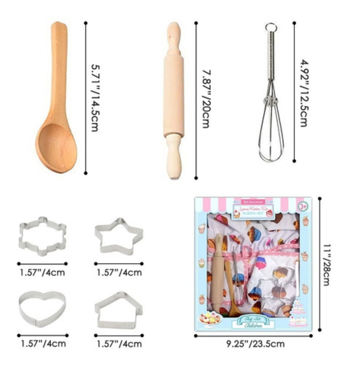 Kit De Juguetes De Cocina Para Ni&ntilde;os 11pz Blanco/Pastelillo image number null