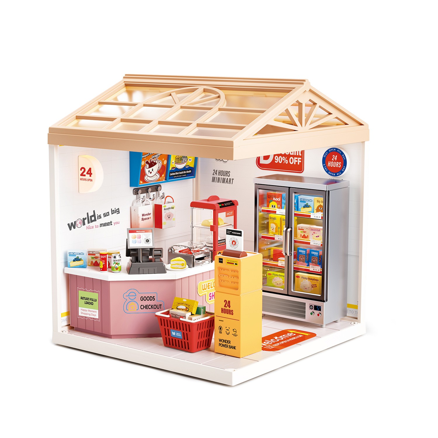 Juguete Supermercado en Miniatura 24 Horas con Accesorios y Luz Nocturna image number null