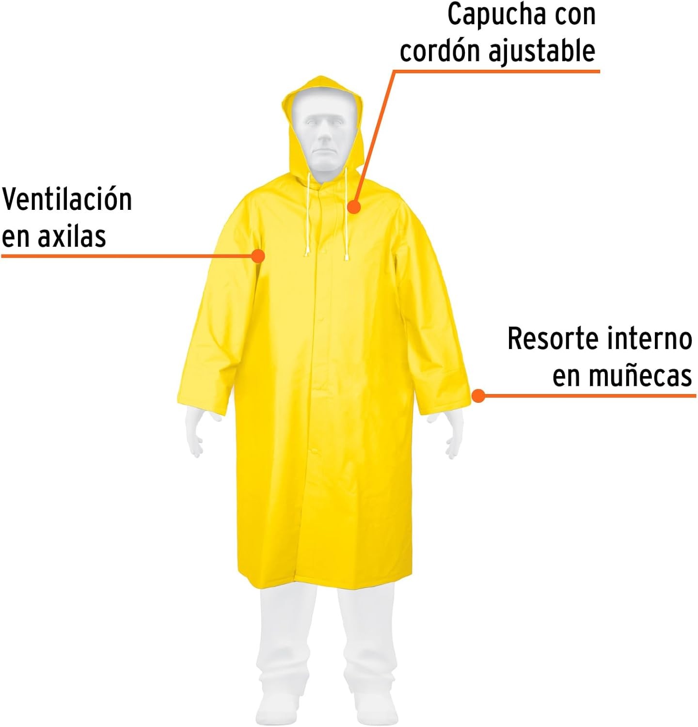 Gabardina impermeable doble capa, talla G, Truper clave IMPER-L image number null