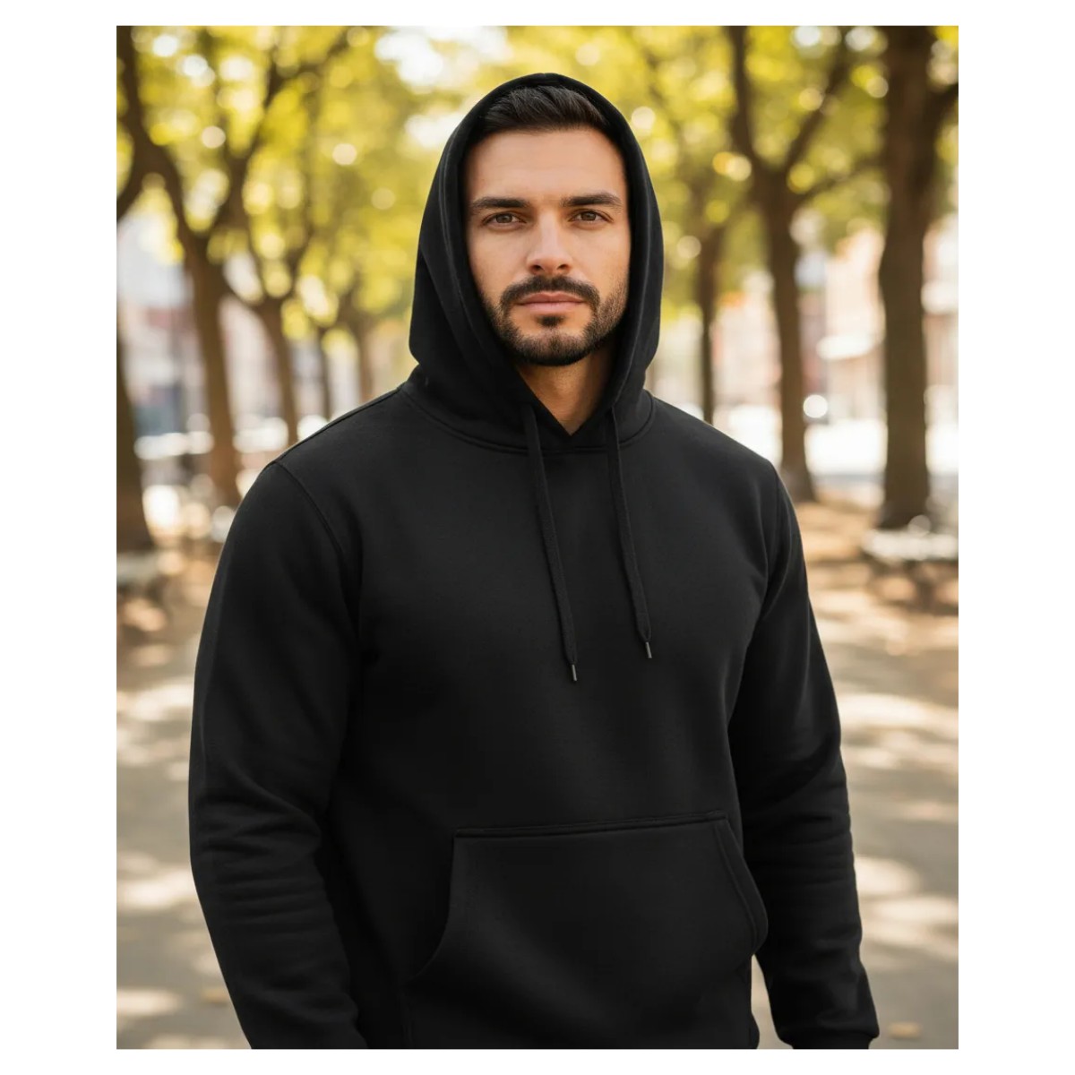 Sudadera Hombre Con Capucha Deportiva Negro Talla: Extra grande image number null