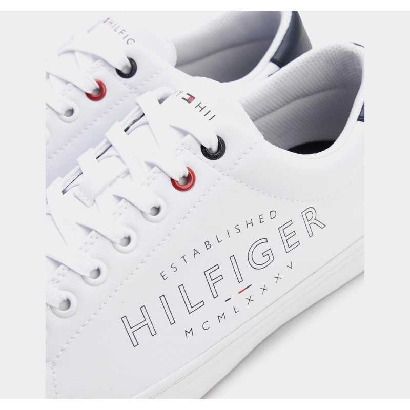 Tenis Tommy Hilfiger Pu Vulc Blanco Marino Original Para Hombre image number null