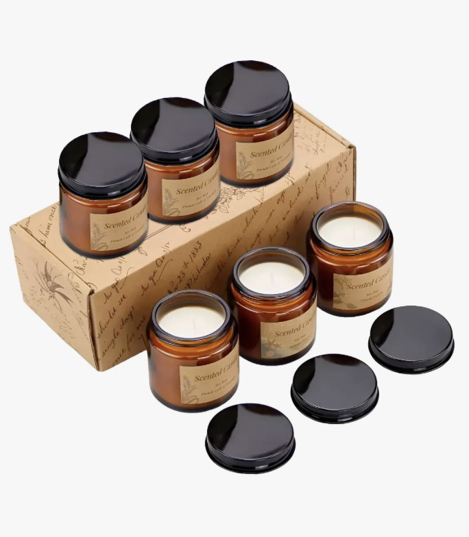 6 Velas Arom&aacute;ticas Decorativas 100% Soya Aromaterapia 3.5oz image number null