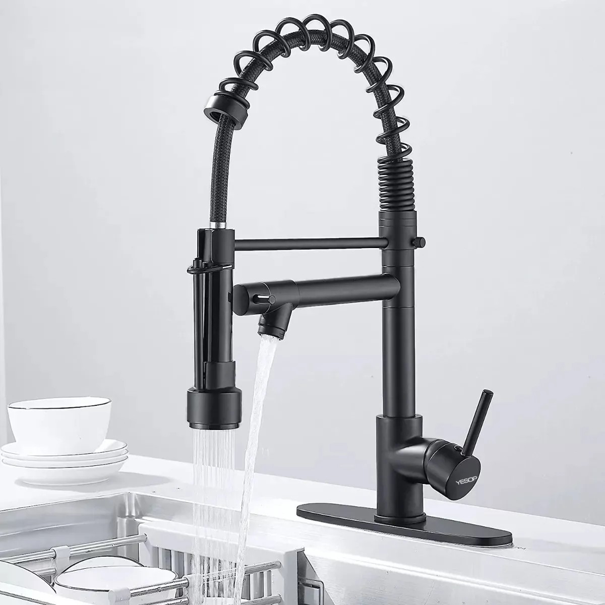Grifo Monomando Fregadero Llave Mezcladora Para Cocina Negro image number null