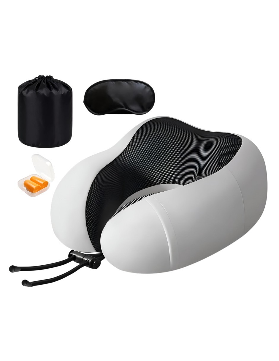 Almohadas De Viaje Para Cuello 100% Espuma Viscoel&aacute;stica GRIS image number null