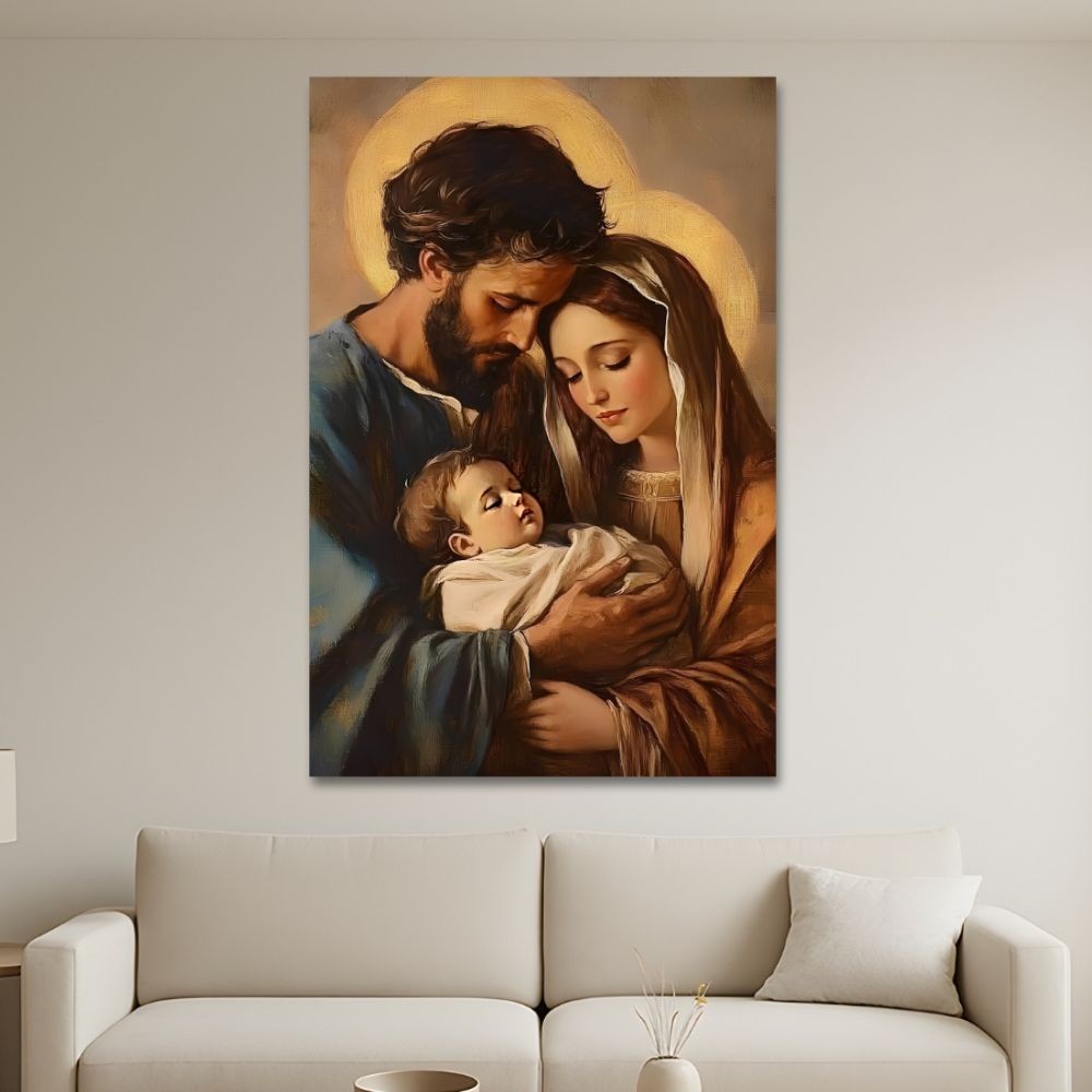 Cuadro Decorativo Religioso 80x122cm Sagrada Familia image number null