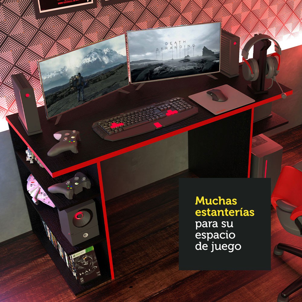 Madesa Escritorio Gamer Para Computador Negro/Rojo 1 image number null