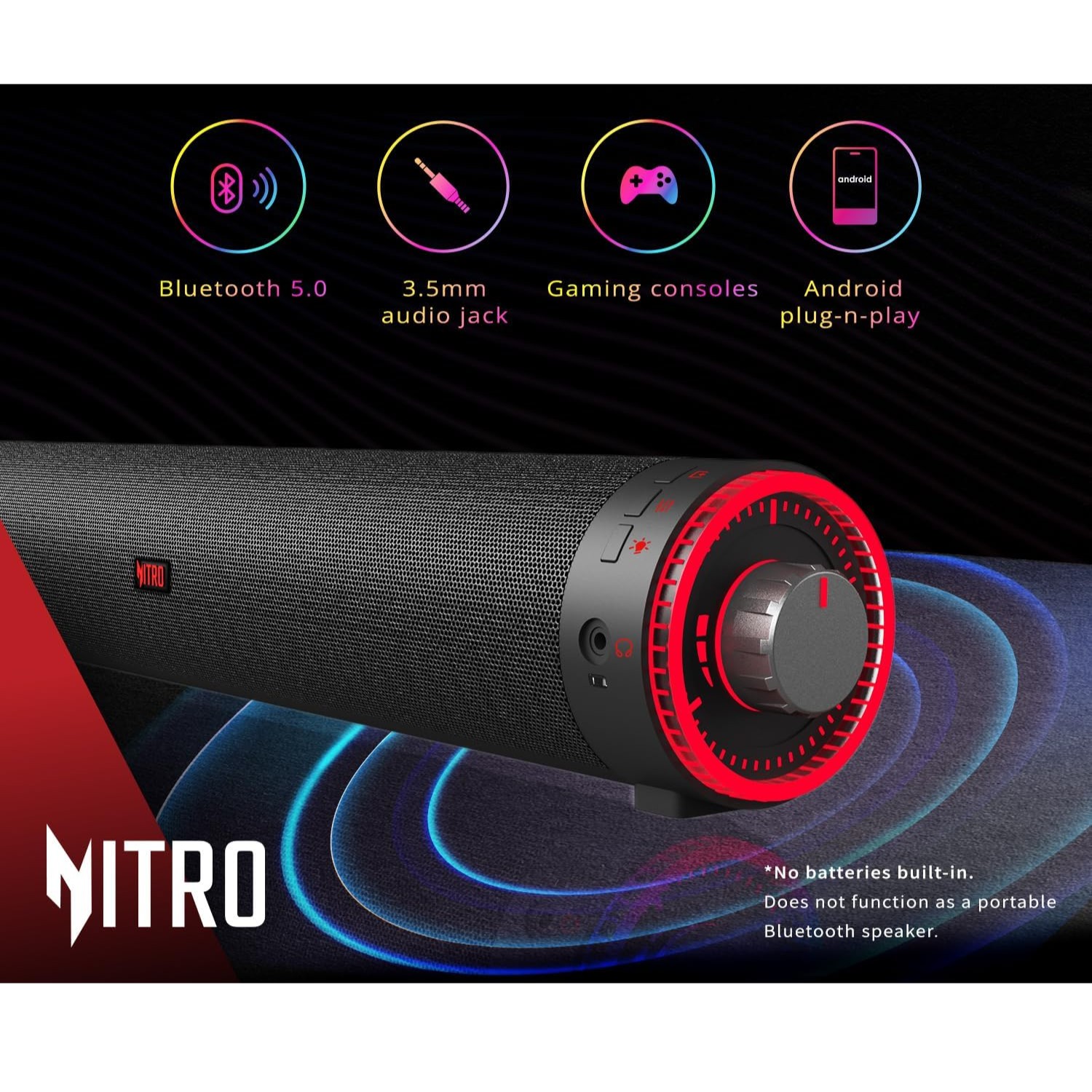 Barra de Sonido Gamer Acer Nitro Bluetooth USB RGB para PC Laptop Consolas image number null