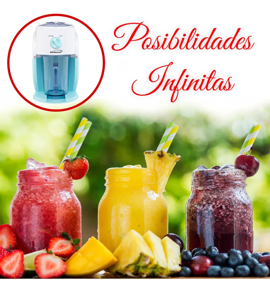 M&aacute;quina De Bebidas Margaritas, Smoothies Y Frapp&eacute; Uso F&aacute;cil Brentwood Ts1425bl Azul image number null