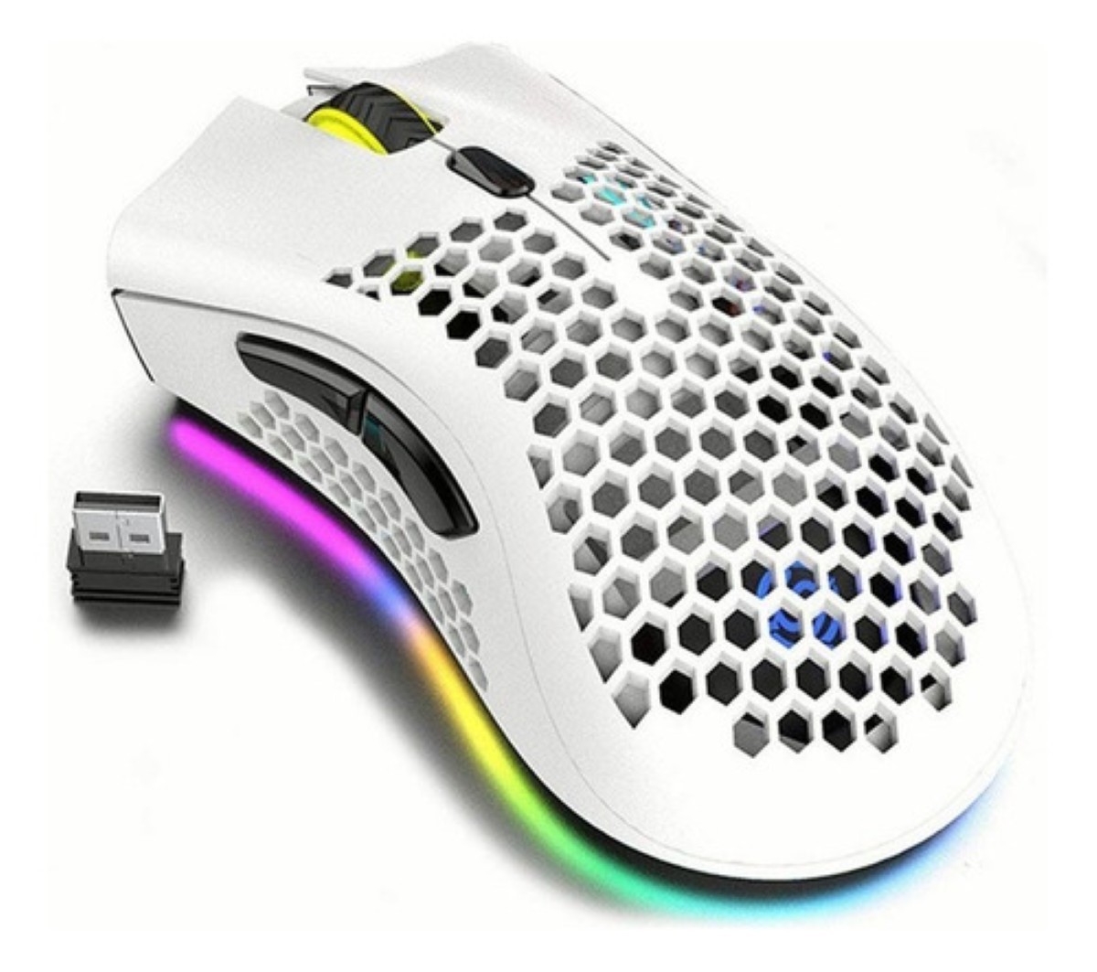 "Mouse gamer inal&aacute;mbrico recargable K-Snake BM600 white " image number null