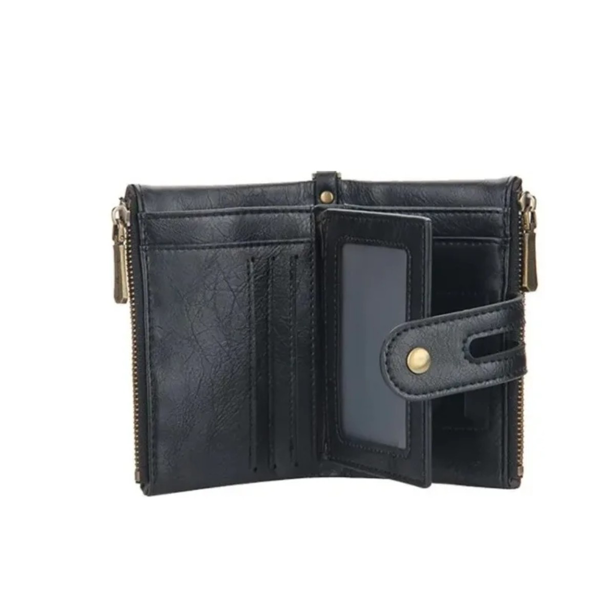 Cartera Rfid Regalo Bloqueo Con Cadena Antirrobo Para Hombre Negro image number null