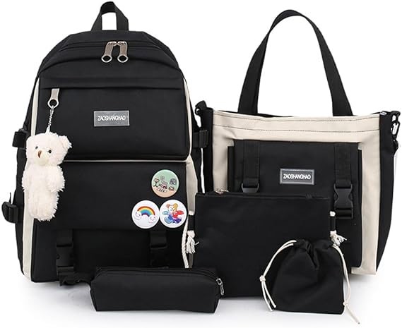 A 5 PCS Mochilas para Ni&ntilde;as, Set Mochilas Incluyen Mochilas, Mochilas para Port&aacute;tiles, Bandolera, Bolsa de papeler&iacute;a, Monedero. image number null