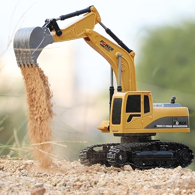 ZAKULU Excavadora RC de 6 Canales Excavadora de Construcci&oacute;n RC Juguete Excavadora con Tapa de Metal de Aleaci&oacute;n Regalo para Ni&ntilde;os y Ni&ntilde;as con Luces y Sonidos image number null