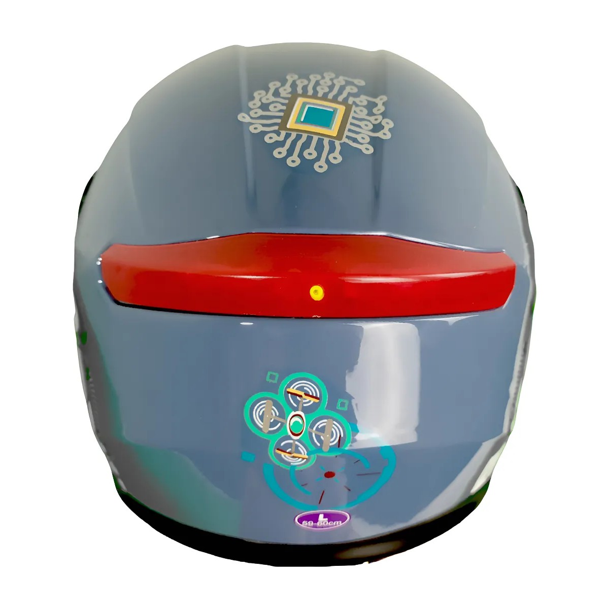 Casco Negro Infantil C Luz Ciborg Brillante Robot Back Negro 1 Brilloso Unitalla image number null