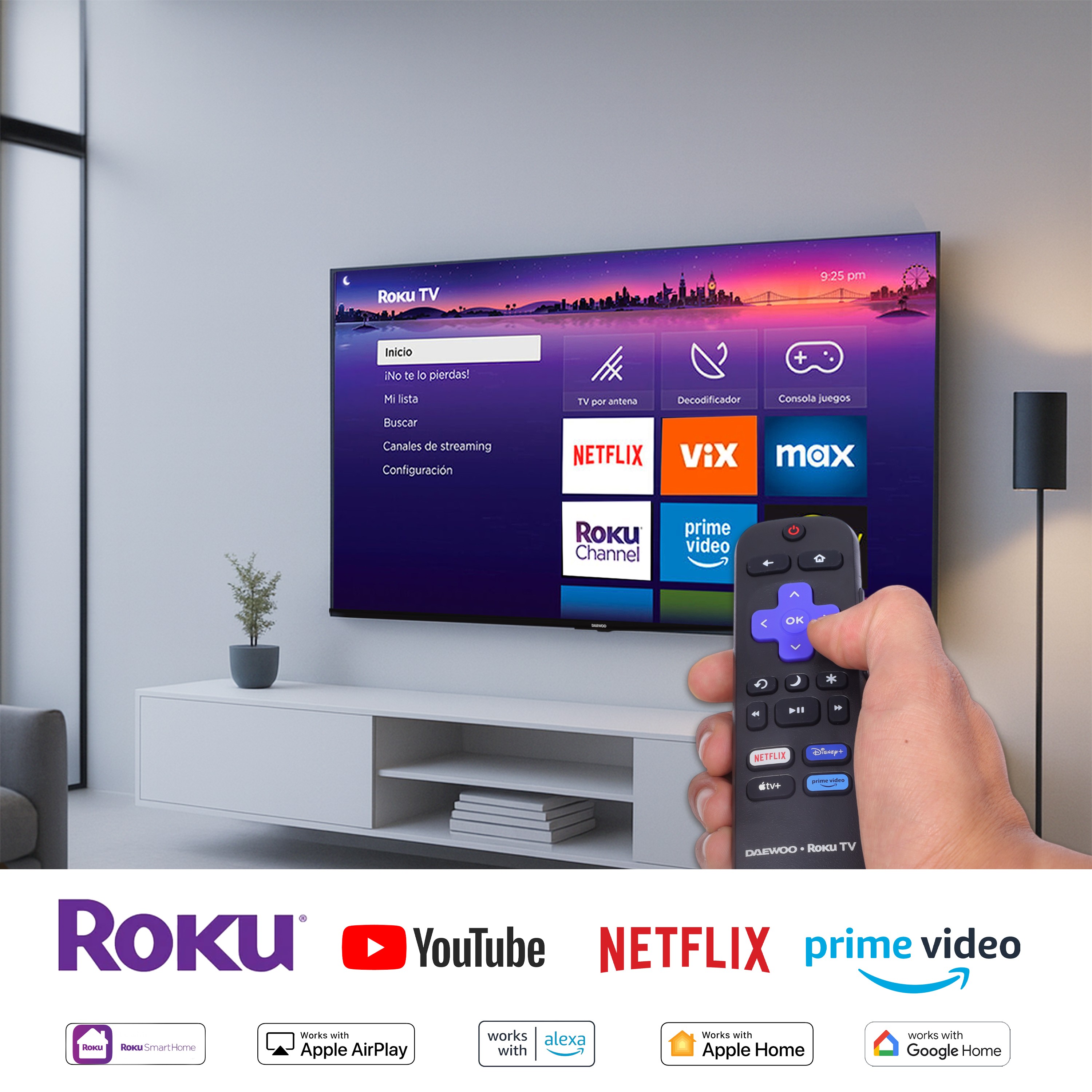 Pantalla Daewoo 40 pulgadas Frameless Full HD Roku image number null