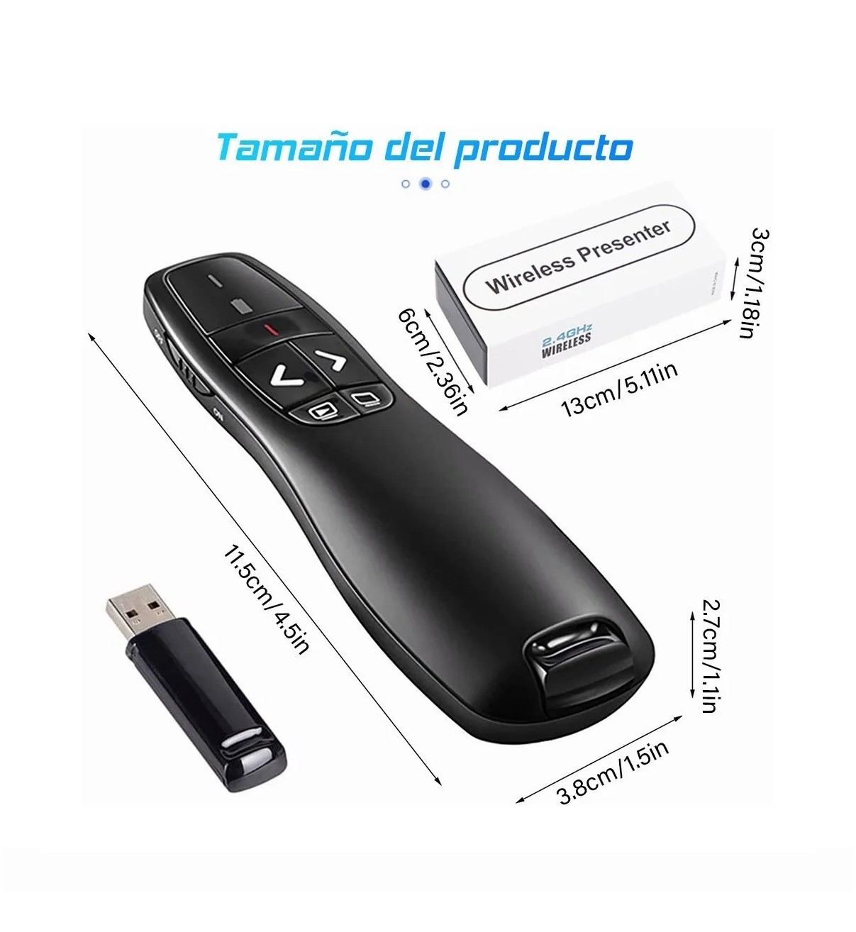 Apuntador Presentador L&aacute;ser Inal&aacute;mbrico Malubero Remota Con Usb image number null