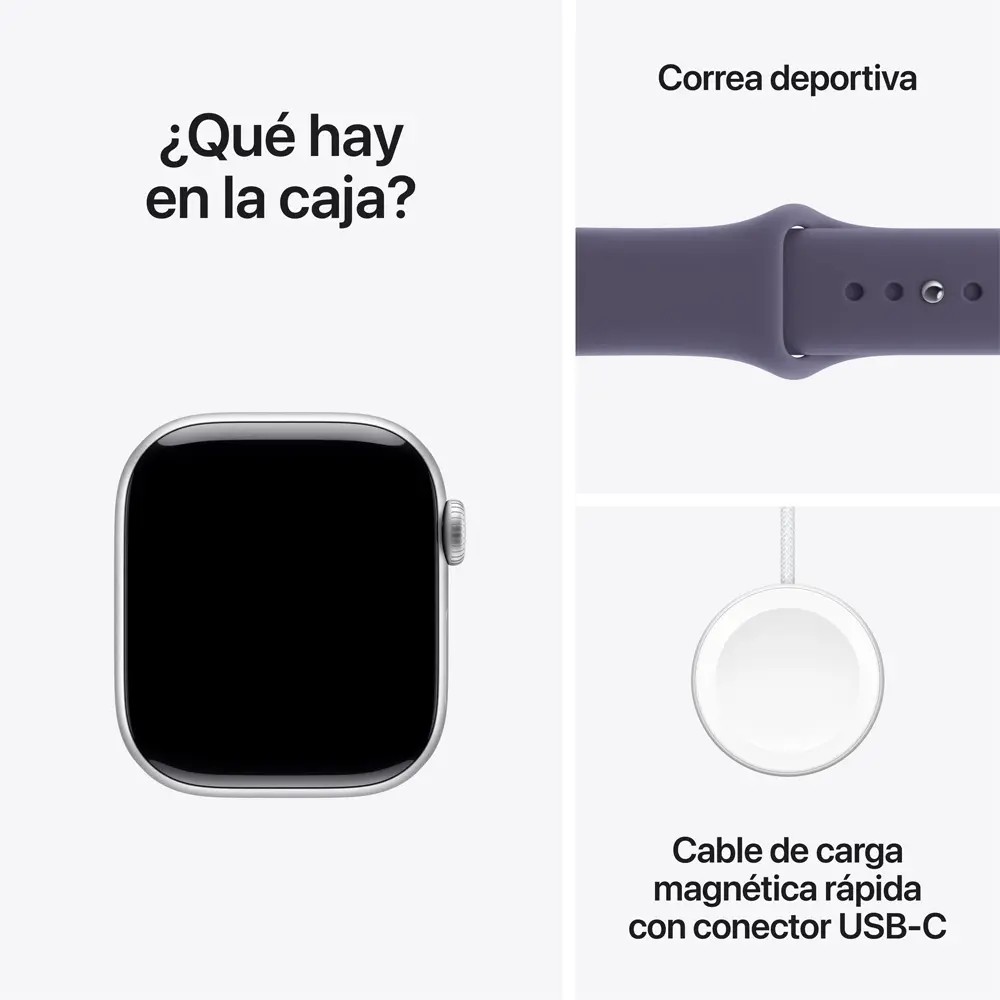 Apple Watch S11 GPS 42mm Plata Correa Morado Niebla S M image number null