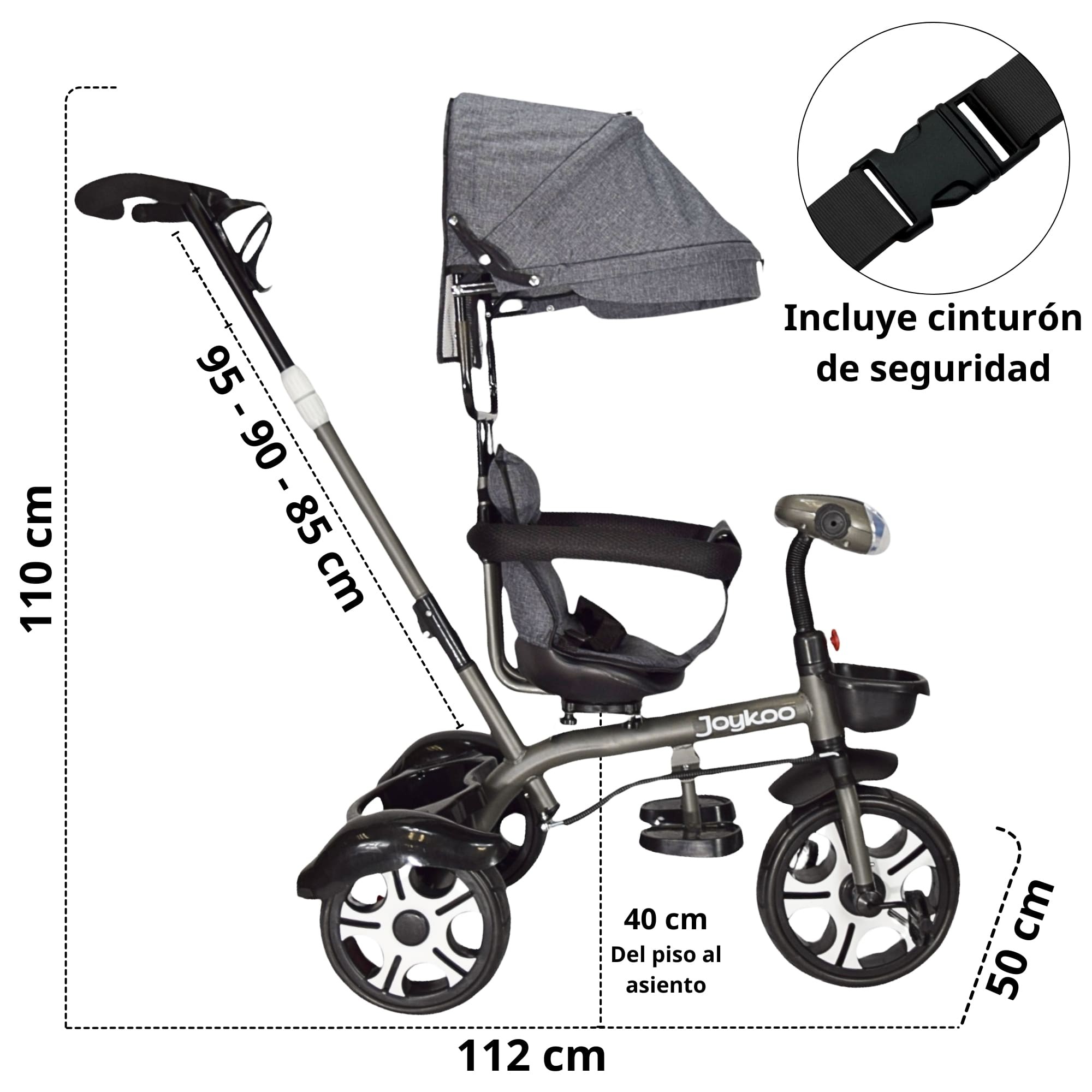 Triciclo para Ni&ntilde;os Evolutivo Asiento Giratorio 360 Luz Sonido - GRIS image number null